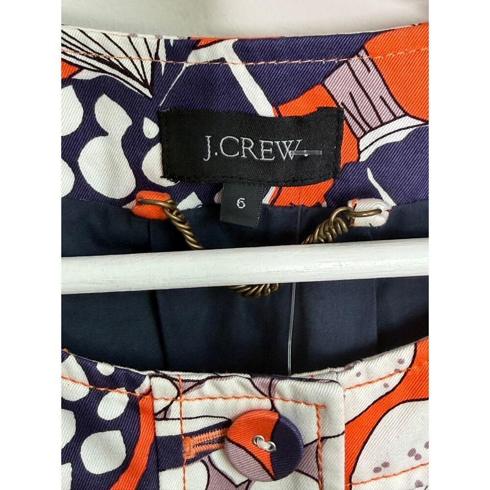 J. Crew Floral Long Sleeve Button Front Shirt Jacket White Orange Women's Size 6 - Picture 11 of 11